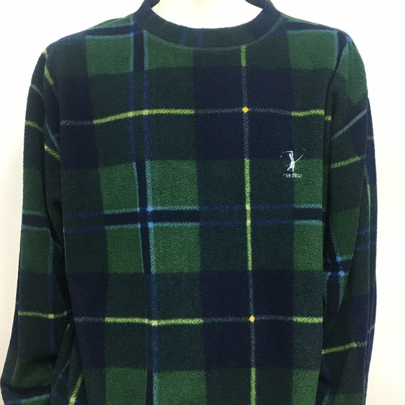 Vintage Nautica Plaid Pullover Fleece 